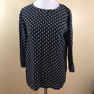 Joie Black And White Polka Dot Silk Blouse Small